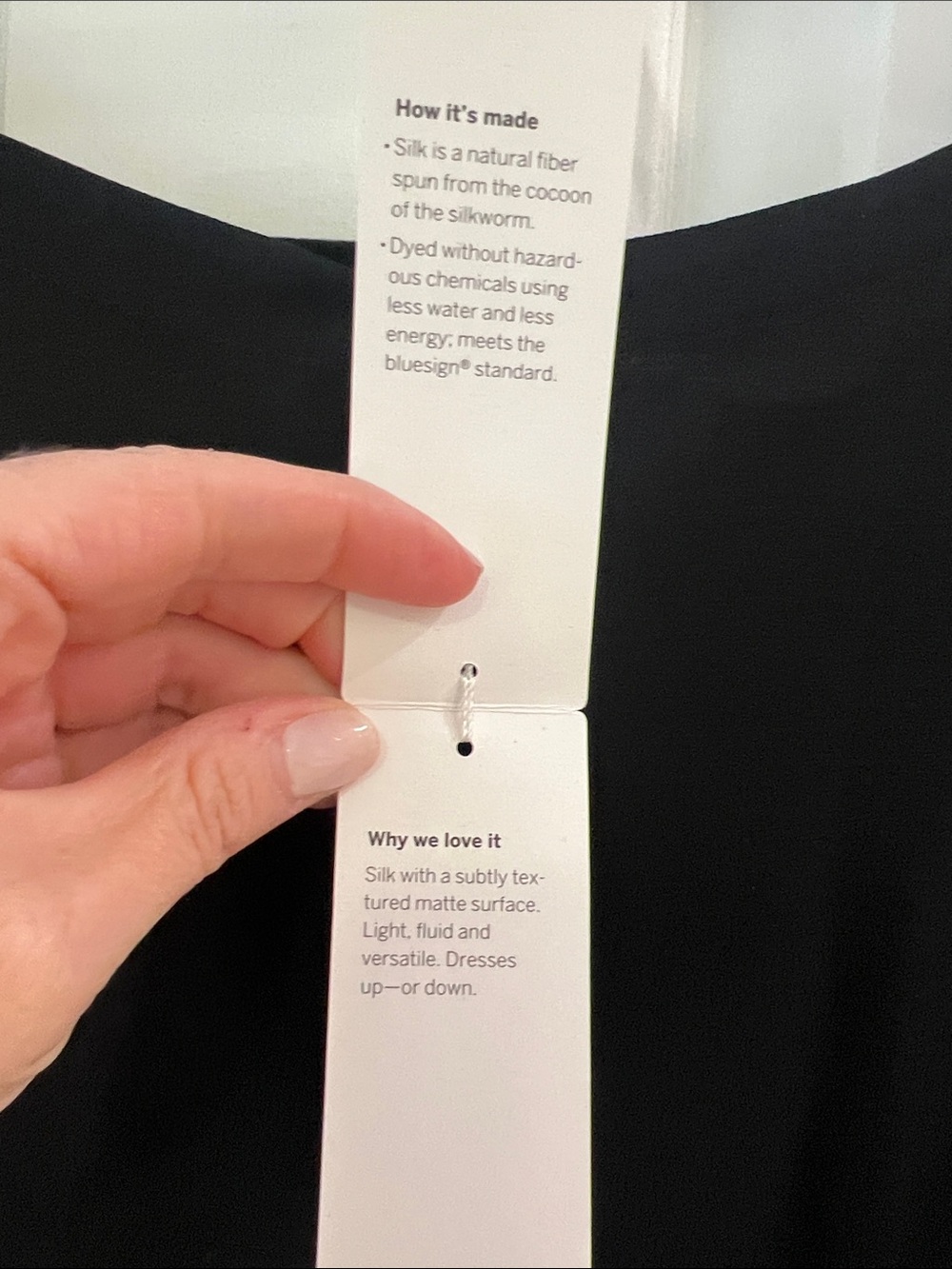 Eileen fisher silk georgette crepe Black Blouse with Tie-Sleeves - Picture 5 of 5